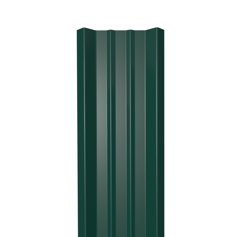 Металлический штакетник Гладкий полиэстер RAL 6005 (Зелёный мох) 2000*69*0,4 односторонний Прямой