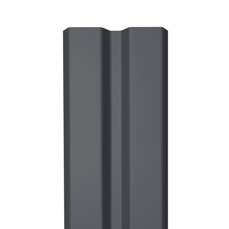 Металлический штакетник Гладкий полиэстер RAL 7024 (Мокрый асфальт) 2000*87*0,5 односторонний Прямой