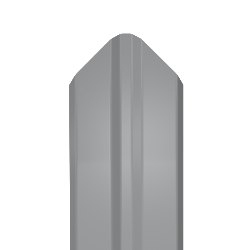 Металлический штакетник Гладкий полиэстер RAL 7004 (Серый) 3000*87*0,4 односторонний Фигурный