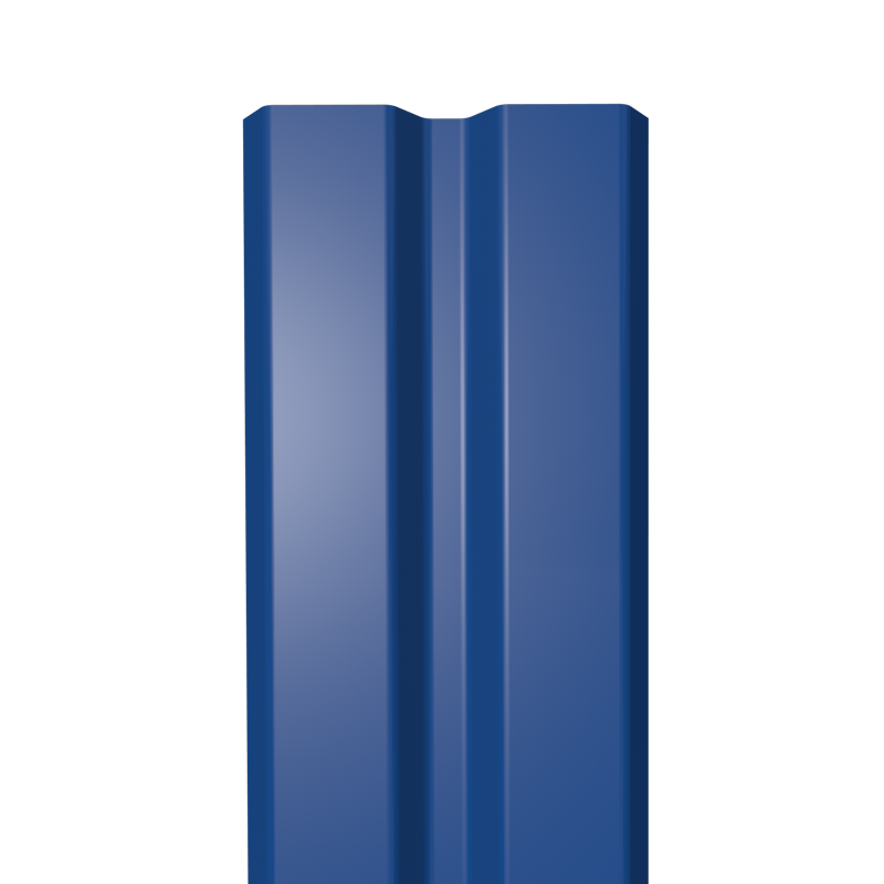 Металлический штакетник Гладкий полиэстер RAL 5005 (Синий) 3000*87*0,45 односторонний Прямой