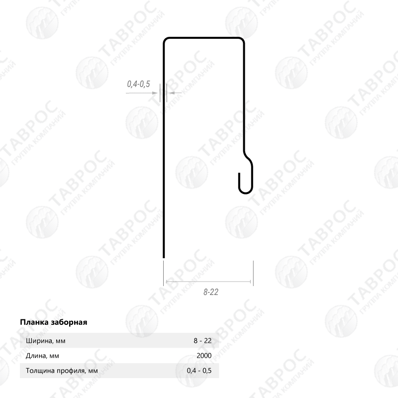 Планка заборная Гладкий полиэстер RAL 9005 Глубокий черный 200015 196₽