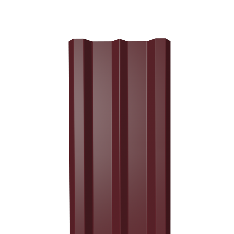 Металлический штакетник Гладкий полиэстер RAL 3005 (Красное вино) 1800*100*0,5 односторонний Прямой