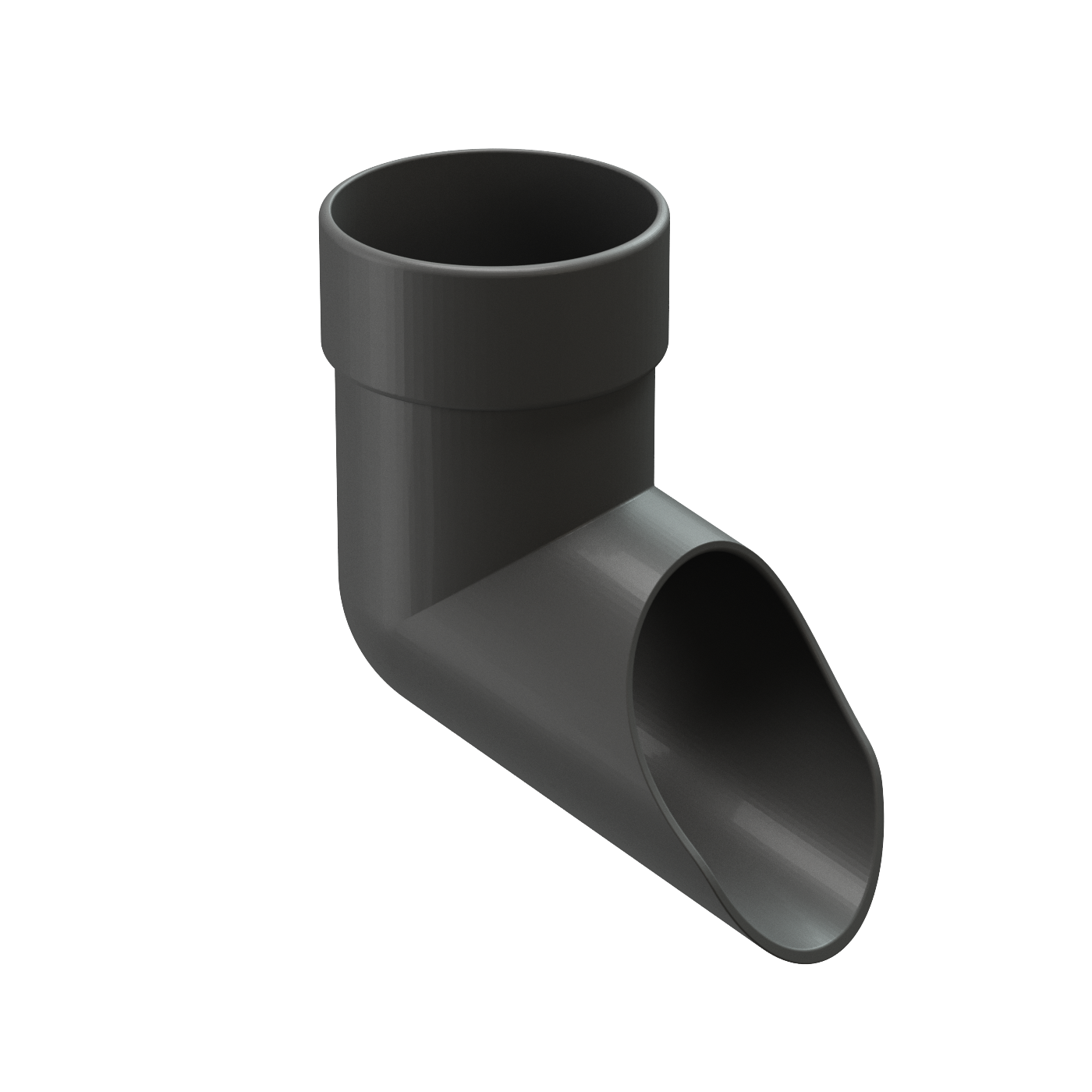 

Наконечник (отвод трубы) ПВХ Графит 140,5