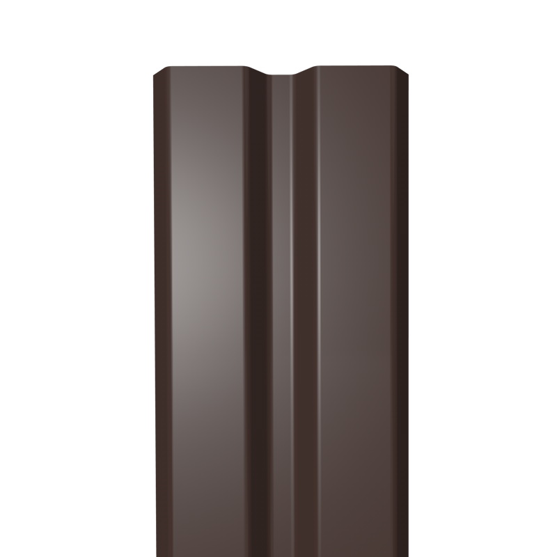 Металлический штакетник Гладкий полиэстер RAL 8017 (Шоколадно-коричневый) 2500*87*0,45 двухсторонний Прямой