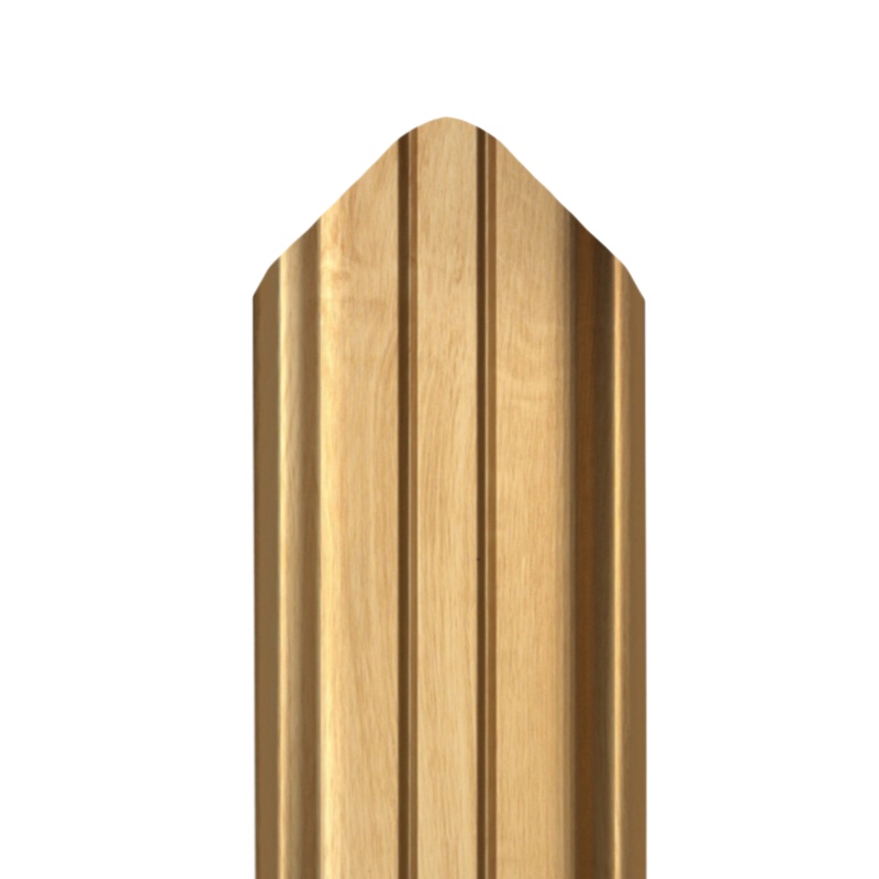 Металлический штакетник Рисунки (Принтек) Светлое дерево 2500*69*0,45 односторонний Фигурный