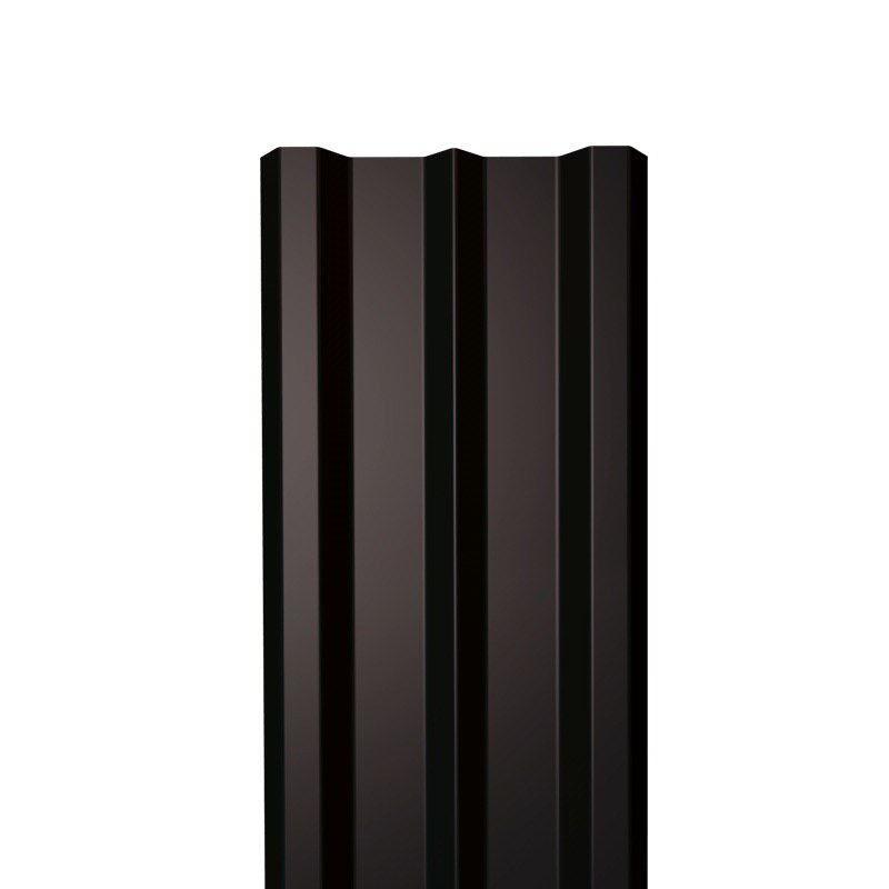 Металлический штакетник Гладкий полиэстер RAL 9005 (Глубокий черный) 2000*100*0,45 односторонний Прямой