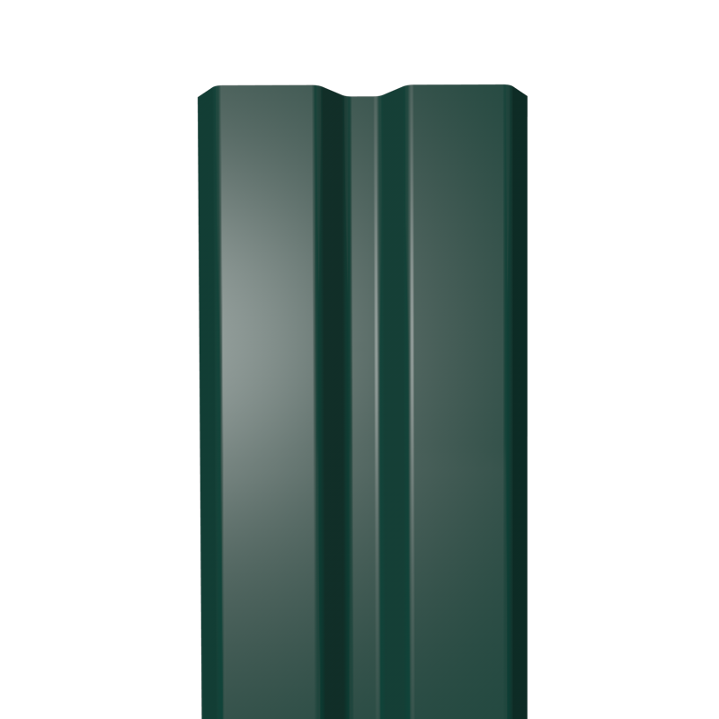 Металлический штакетник Гладкий полиэстер RAL 6005 (Зелёный мох) 2000*87*0,45 односторонний Прямой