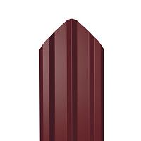 Металлический штакетник Гладкий полиэстер RAL 3005 (Красное вино) 1800*100*0,45 двухсторонний Фигурный