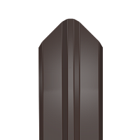 Металлический штакетник Гладкий полиэстер RAL 8017 (Шоколадно-коричневый) 1800*87*0,4 односторонний Фигурный