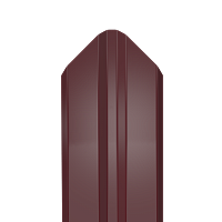 Металлический штакетник Гладкий полиэстер RAL 3005 (Красное вино) 1500*87*0,45 двухсторонний Фигурный