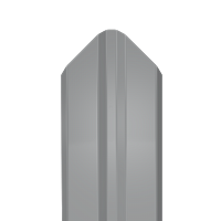 Металлический штакетник Гладкий полиэстер RAL 7004 (Серый) 1800*87*0,45 односторонний Фигурный