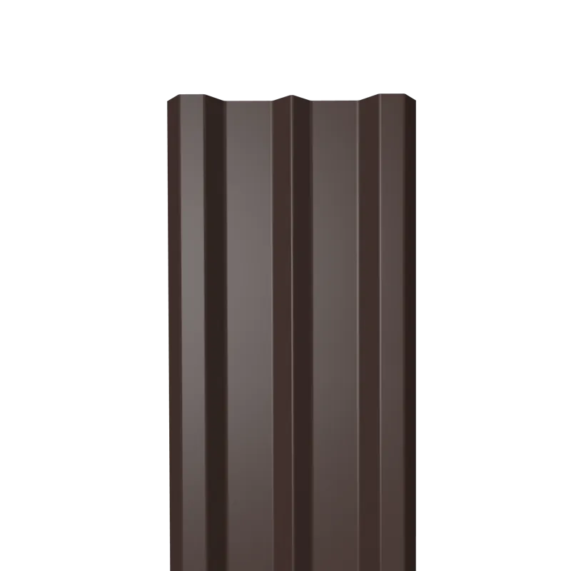 Металлический штакетник Гладкий полиэстер RAL 8017 (Шоколадно-коричневый) 3000*100*0,45 односторонний Прямой