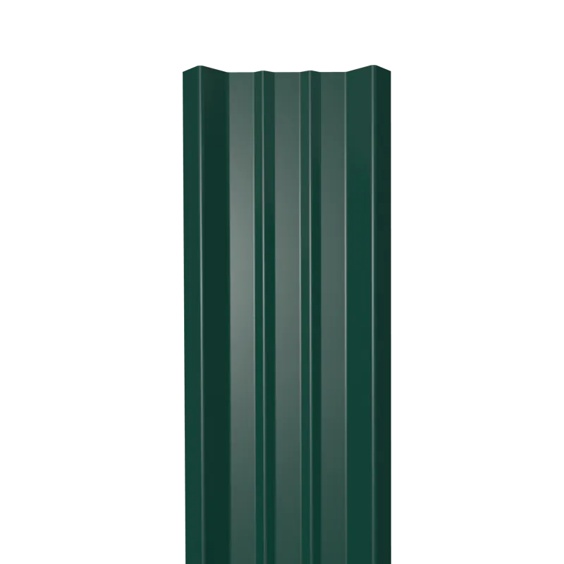 Металлический штакетник Гладкий полиэстер RAL 6005 (Зелёный мох) 3000*69*0,4 односторонний Прямой
