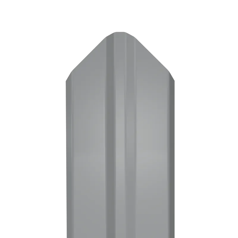 Металлический штакетник Гладкий полиэстер RAL 7004 (Серый) 1500*87*0,5 односторонний Фигурный