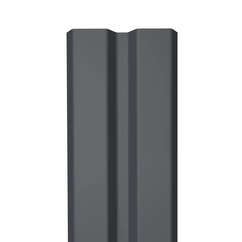 Металлический штакетник Гладкий полиэстер RAL 7024 (Мокрый асфальт) 1800*87*0,4 односторонний Прямой